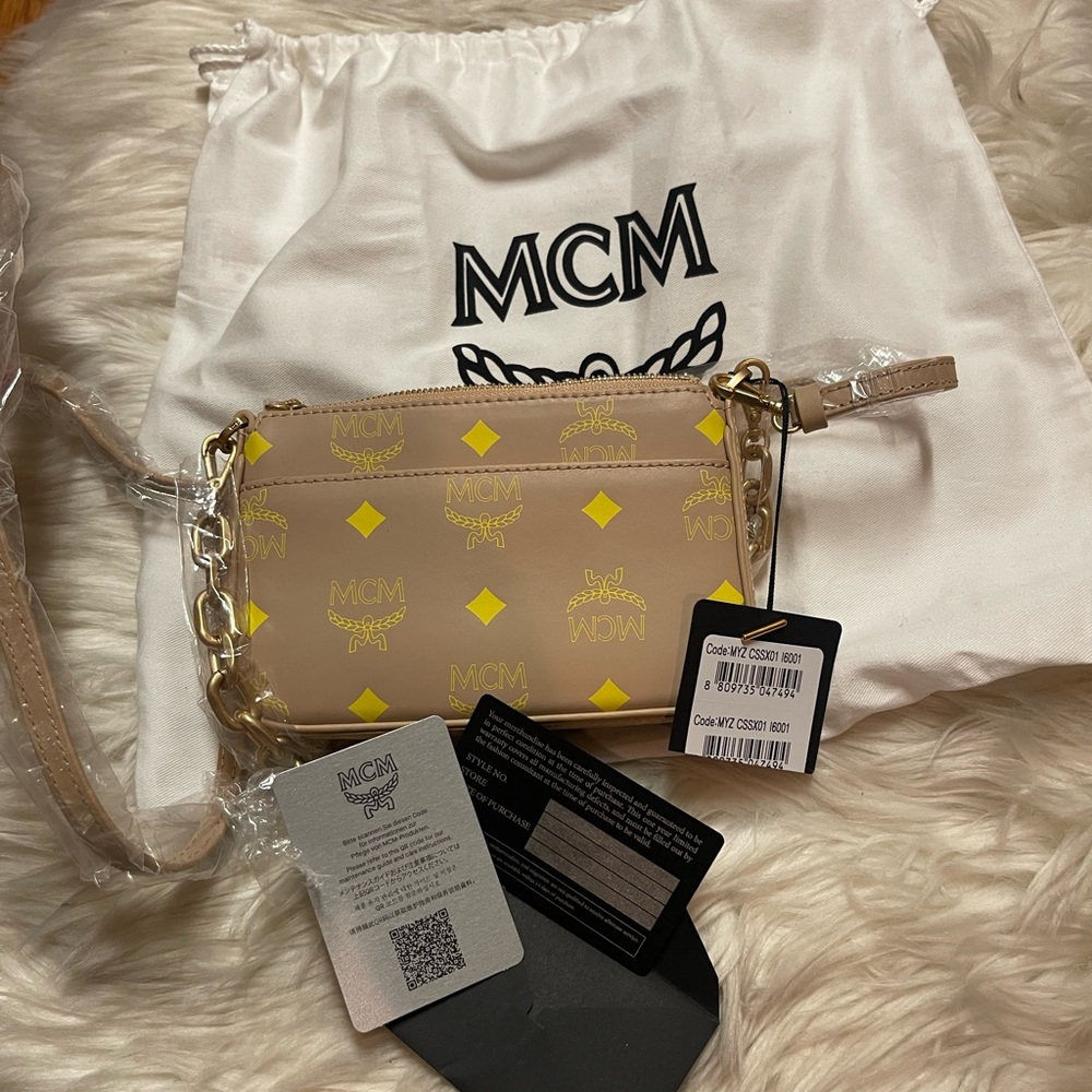 MCM  Mini Color Splash Logo Pouch-On-Chain, Crossbody & Shoulder Purse - Picture 5 of 15